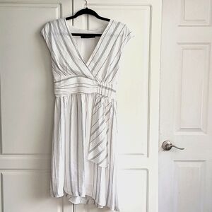 Zara Linen Blend Striped Dress